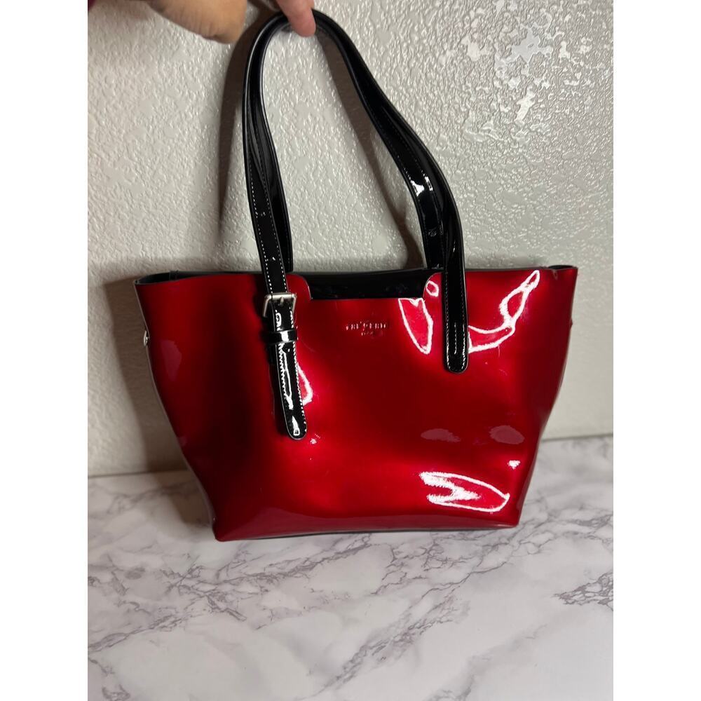 Frederic T Paris Women's Red Large Patent Leather Tote
